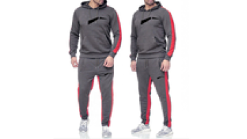 New Sports Brand Men's Suit Style Hoodie Plus Velvet Sweatshirt Top Pants Sets Tracksuit Clothes1