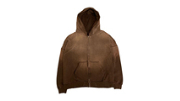 Manufacturers Custom High Quality Blank Oversized Zip Up Vintage Wash Distressed Hoodie with Cut Bottom1