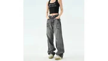 High Quality Manufacturer Custom Vintage Wash Jeans Wholesale Baggy Stacked Denim Pants Women Loose Men Jeans1