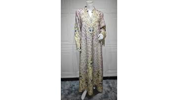 Printed Abaya Dress with Rhinestone Embellishment (1)