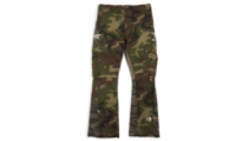High Quality Mens Camouflage Stacked Flared Cargo Twill Pants Jeans for Men1