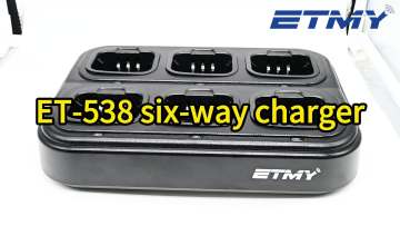 Multiple Charger 6 Slots with Type-c Fast Charging for ETMY ET-538 IP68 Waterproof Walkie Talkie1