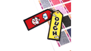 Wholesale Embroidery Custom Personalized Shape Design Custom Logo Keyring Embroidery Keychain1