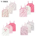 Summer Tank Top For Girls Cartoon Kids Underwear Model Cotton Girls Undershirt 3pcs/lot Children Singlets Toddler Tank Tops