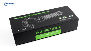 Emergency MultiFunction Outdoor Solar Power Tactical Flashlight Safety Hammer Seat Belt Cutter Flashlight with USB Charge1
