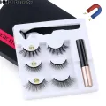 3Pairs of Glue-free Magnetic Eyelashes set Magnet Liquid Eyeliner Tweezer Set Waterproof Long Lasting Reusable Eyelash Extension