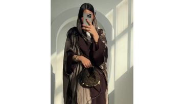 Eid Muslim Print Abaya Set with Matching Scarf MQ222