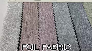 China factory high quality wholesale foil 95 polyester 5 spandex loose knit fabric for clothing1