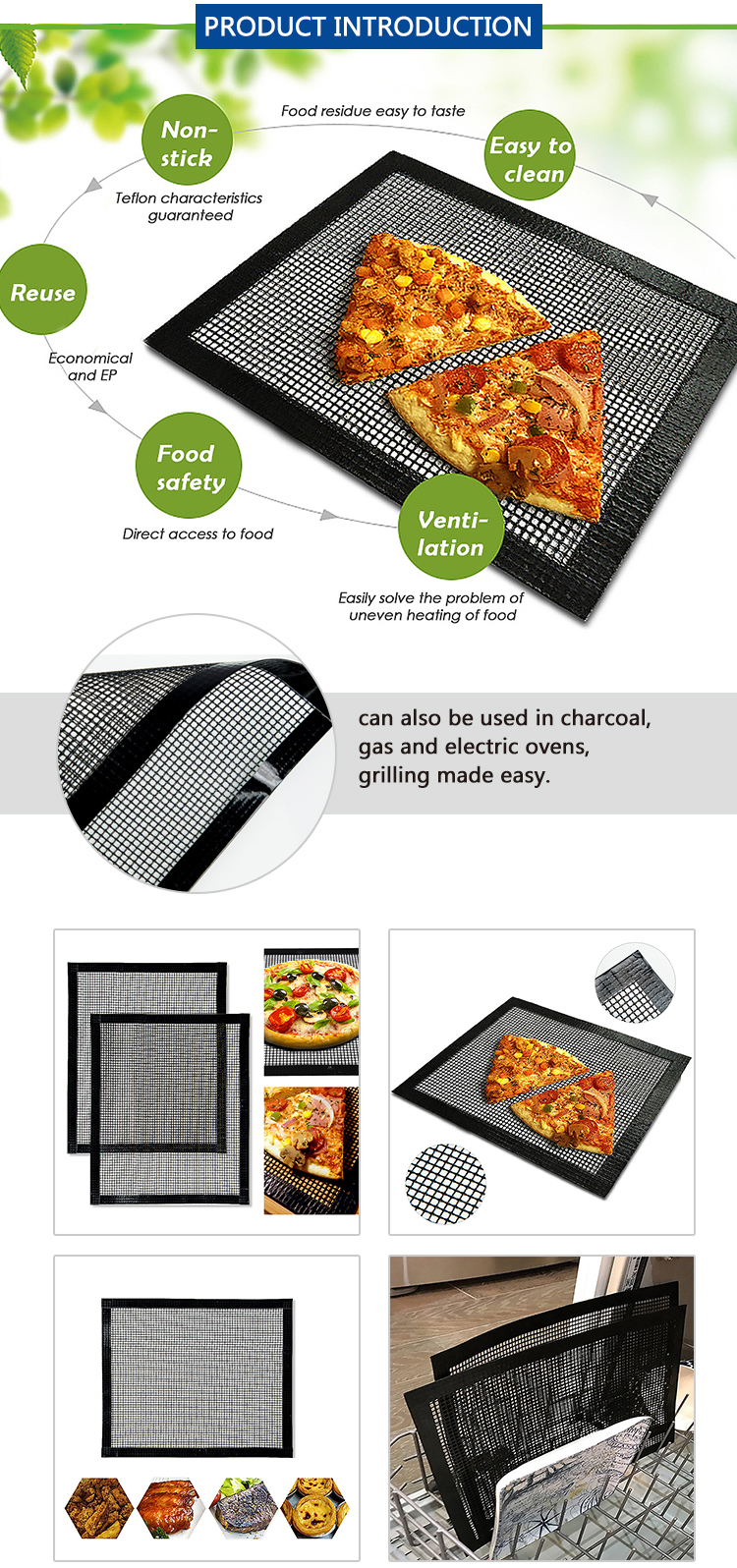 high temperature resistant bbq grill mesh mat