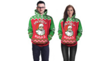 2021 New Arrival Quality Loose and Leisure Christmas Sweatshirt Men and Women 3D Santa Print Long Sleeve Hoodies1