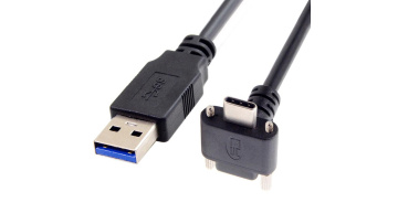 Custom 90 Degree Angle Screw Locking Panel Mount USB 3.0 A Male to Type C Cable1