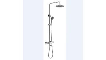 Classic Shower Mixer Set with Square Rainfall Shower Sets Contemporary Exposed Shower Faucet System Hot Cold Water Mixer Brass1