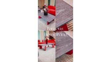 Wooden coffee table-black and red