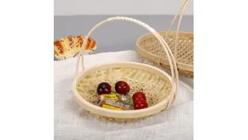 Handmade Bamboo Basket for Fruit Snack Bread Storage1