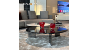 Minimalism  Italian style marble coffee table high-end tea table villa hotel home living room home furniture round coffee table1