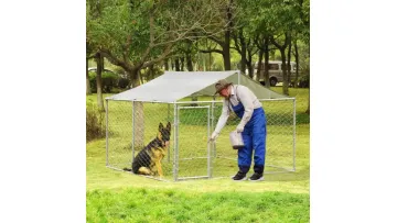 Outdoor Dog Kennel, Large Dog Playpen Outdoor Dog Fence for Backyard Dog Run with Waterproof Cover1