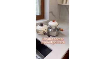 Cabinet corner layered pot rack