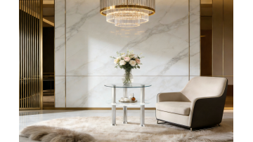 TL-K16 Elegant Two-Tier Side Table with Glass Top for Modern Living Spaces