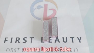 Square Shiny Silver Lipstick Tube 