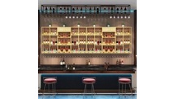 Custom iron work wholesale Living Room Cabinet European Style Wall Mounted  bar supermarket  Shelves Storage wine Display rack1