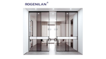 Rogenilan Trackless partition kitchen sliding door Aluminum alloy triple rod ultra-narrow border Minimalist beauty1