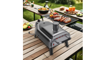 NL OEM 14 Inch Black Wood Outdoor Pizza Oven Modern Single Temperature Gauge Control Iron Portable Freestanding for Making Pizza1