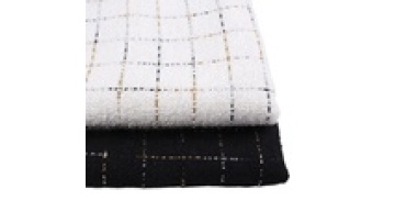Elegant 100% Polyester Metallic Glitter Italian Woolen Plaid Tweed Fabric for Suit Coat1