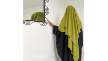 Crepe 2 Layer Muslim Hijab Niqab Set Dubai Modest Khimar Middle East Prayer Garment Islamic Eid Turban1