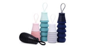 Eco Friendly Foldable Silicone Drink Bottle Clear Kids Collapsible Water Bottle With Custom Logo1