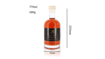 750ml Round Shape Empty Flint Liquor Wine Vodka Whiskey Glass Bottle with Sealed Cork Lid1
