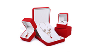 Hanhong wholesale custom luxury necklace packaging box ring box red PU leather jewelry box1