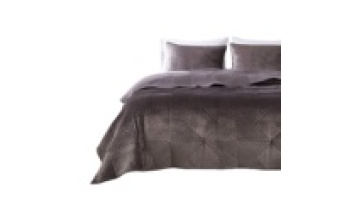 Solid Color New Design Embroidery Velvet Bedspread1