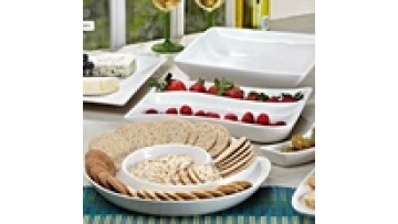 Modern White Glazed Square Ceramic Olive Serving Dishes for Restaurants and Parties1