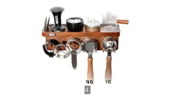 Wooden Wall-Mounted Coffee Tool Storage Rack, Coffee Storage Rack1