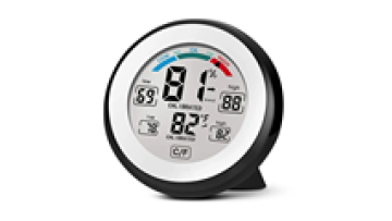 Round Shape Touch Screen Thermometer Hygrometer with Temperature and Humidity Record1