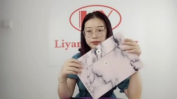 dot  folder with marble pattern  and botton string