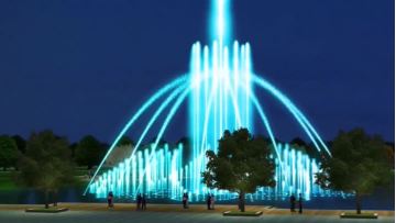 Flower type musical spray animation