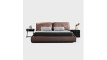 Italian Baxter Elephant ear cloth art bed Modern simple master bedroom designer light luxury frosted double bed1