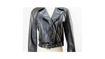 black pu leather jacket