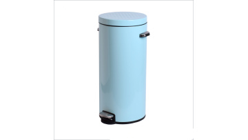sky blue trash can with handle