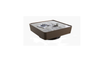 100cm Square Designer furniture living room table with drawers marble top high quality saddle leather coffee table1