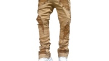 Custom Men Stack Stacked Ripped Flared Denim Cargo Jeans Pants Male Distressed Skinny Stacked Jeans1