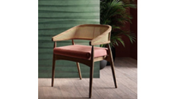 High quality Home Furniture Solid Wood and Rattan Wicker Back with Soft Cushion Kitchen Dining Restaurant Chair1