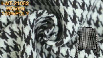 High quality textiles wholesale yarn dyed check poly wool blend  tweed fabric for coat1