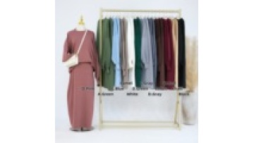 Winter Modest Knit Abaya 2 Piece Set Co-ord Top and Skirt Islamic Fashion Clothing for Women1