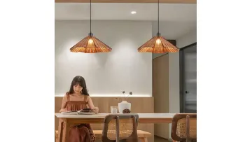 Elegant Japanese Wood Pendant Light for Tea Rooms1