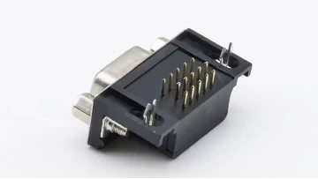 D-Sub Connector: Female 3-Row 8.89mm Selective Gold Plating Riveted Black Plastic RoHS Compliant 15P