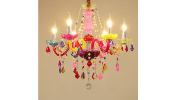 GL732Elegant European Crystal Pendant Light with Vibrant Colors