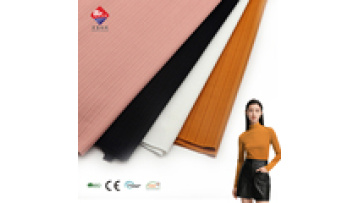 OEM Factory 94.5%Polyester 4.5%Spandex Custom 10*2 Plain Dyed Rib Knit Fabric for Dress Blouse Shirt Garment1