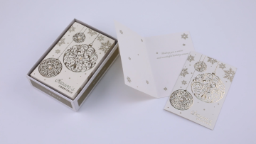Wholesale Custom Printing Personalized Gold Foil Holiday Merry Christmas Greeting Cards with Envelopes Set Box1